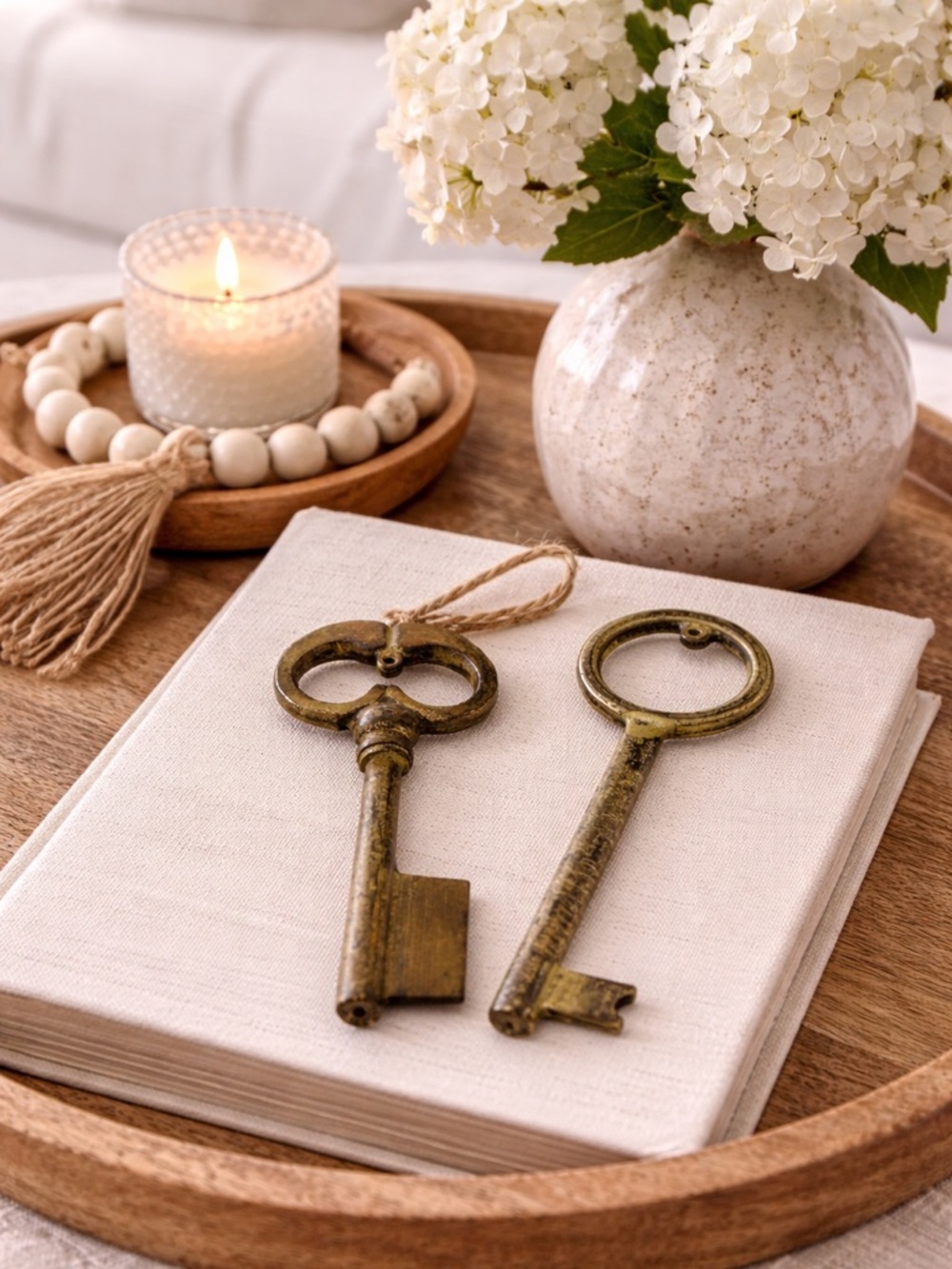 Vintage Decorative Skeleton Keys - Brass Tone tie, not included